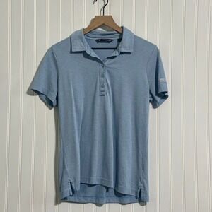 Travis Mathew Richardson Polo Women's Large Light Blue Heather Pima Cotton Golf